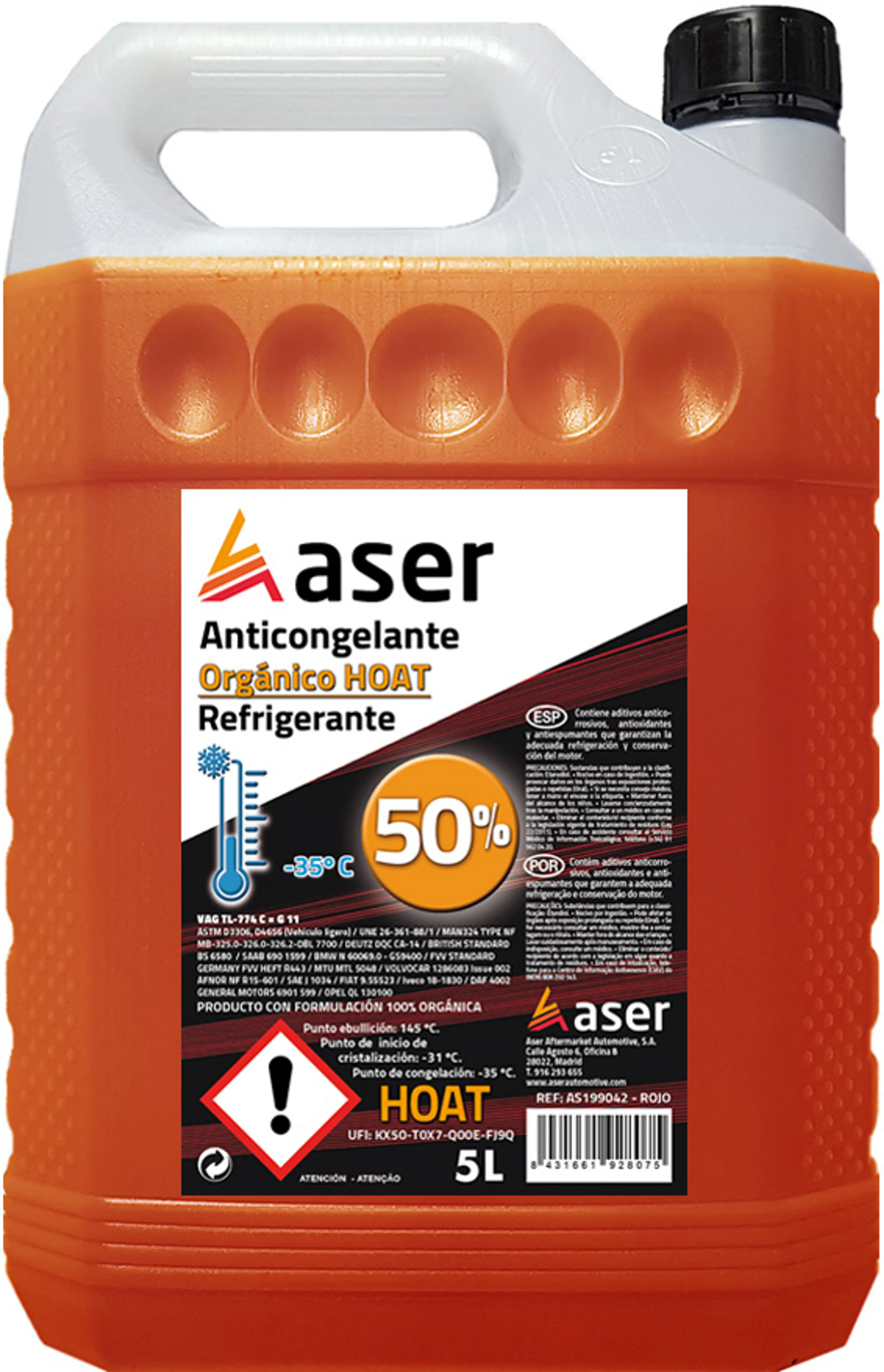 ASER ANTIC. 50% ROJO ORG. HOAT 5L