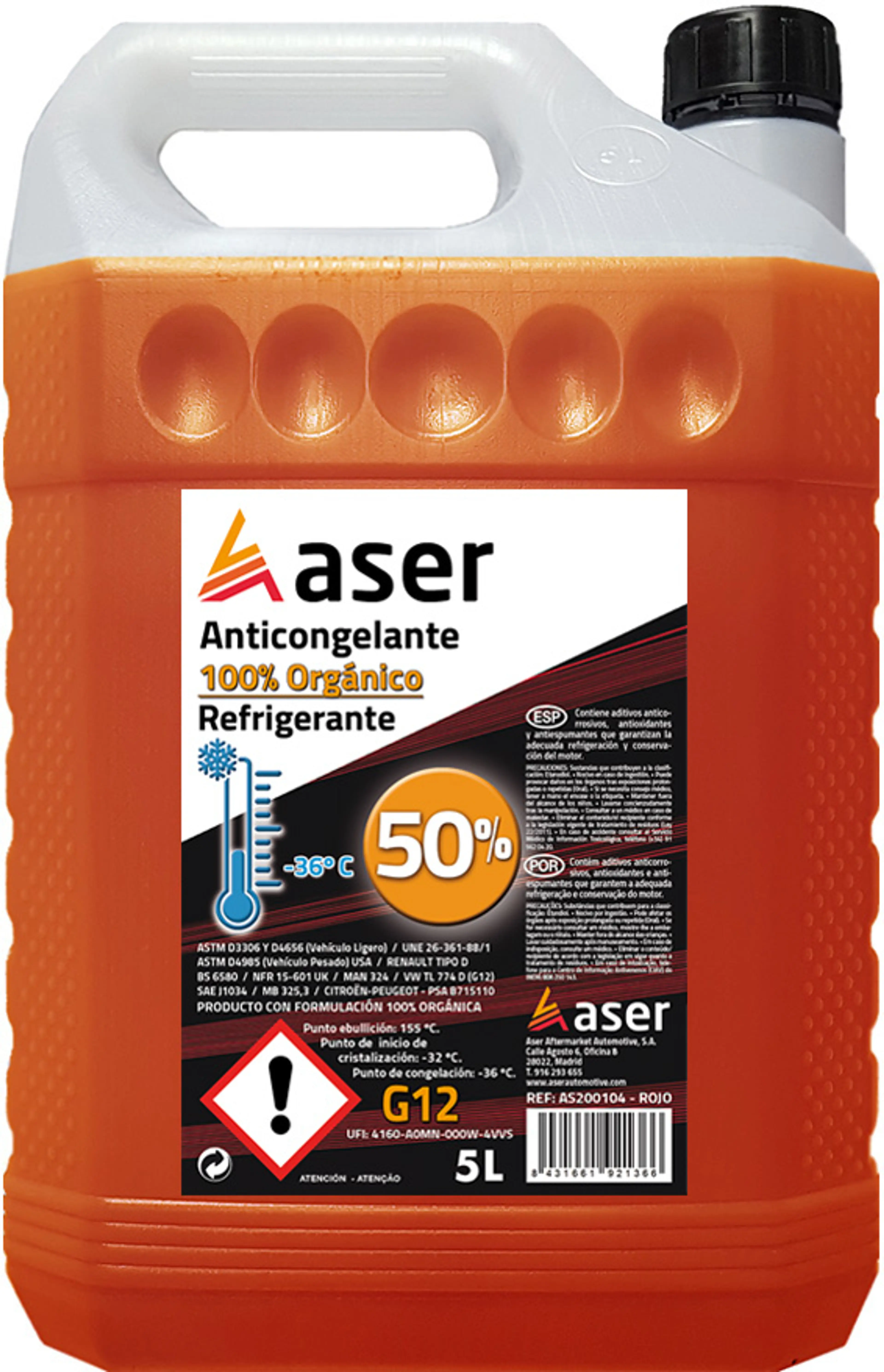 ASER ANTIC. 50% G12 ROJO ORG. 5L