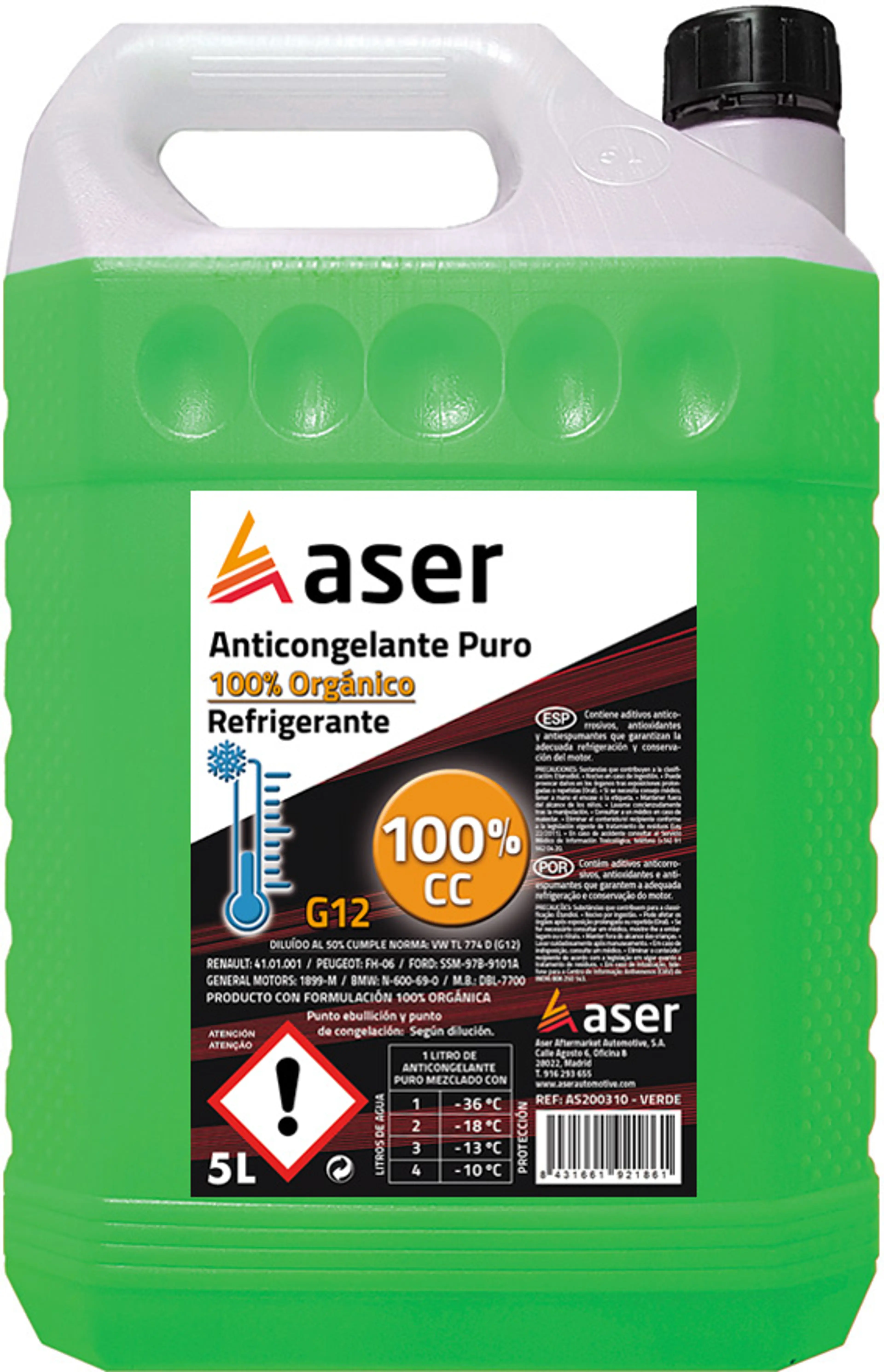 ASER ANTIC. 100% PURO VERDE ORG. 5L