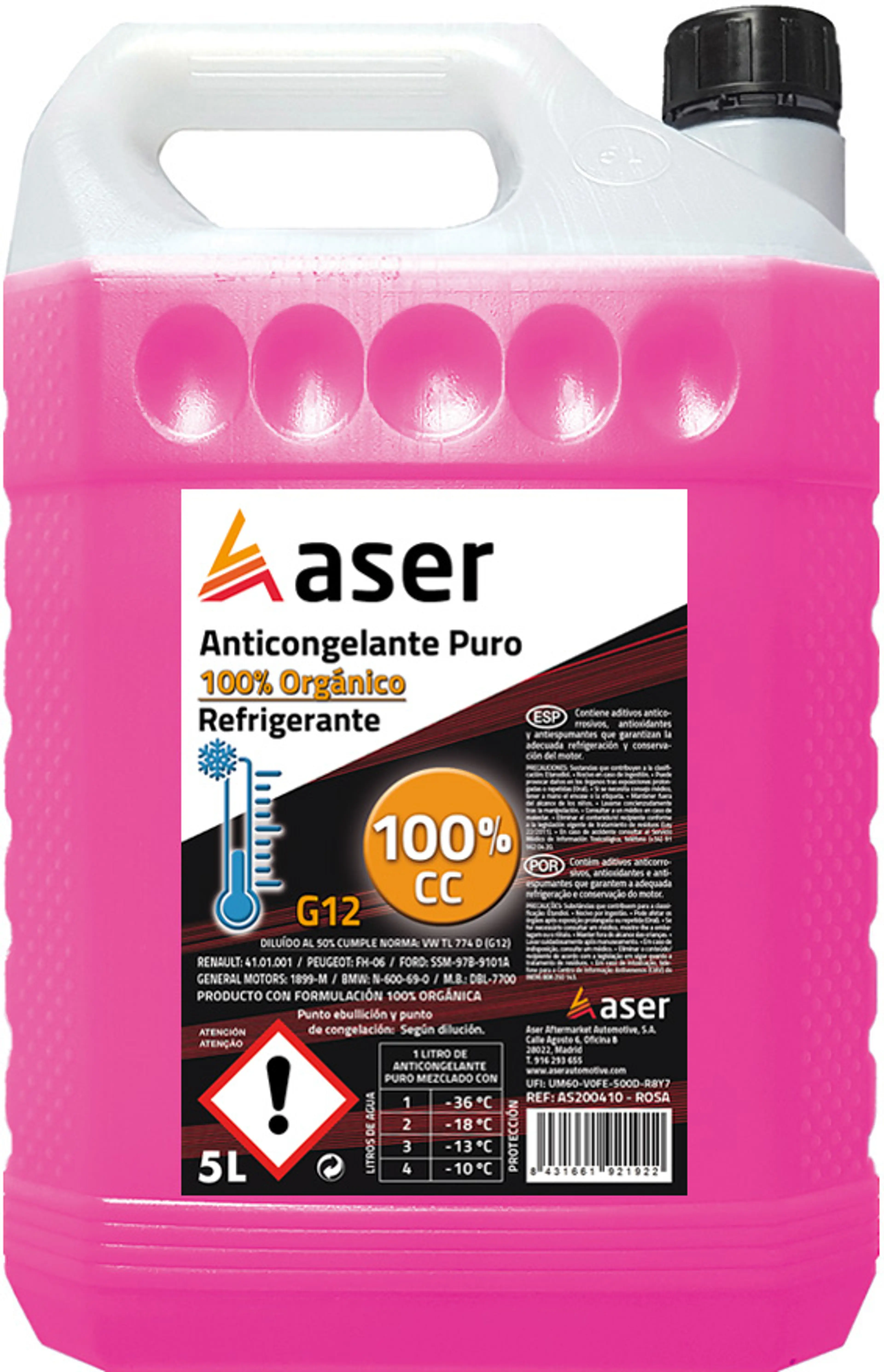 ASER ANTIC. 100% PURO ROSA ORG. 5L