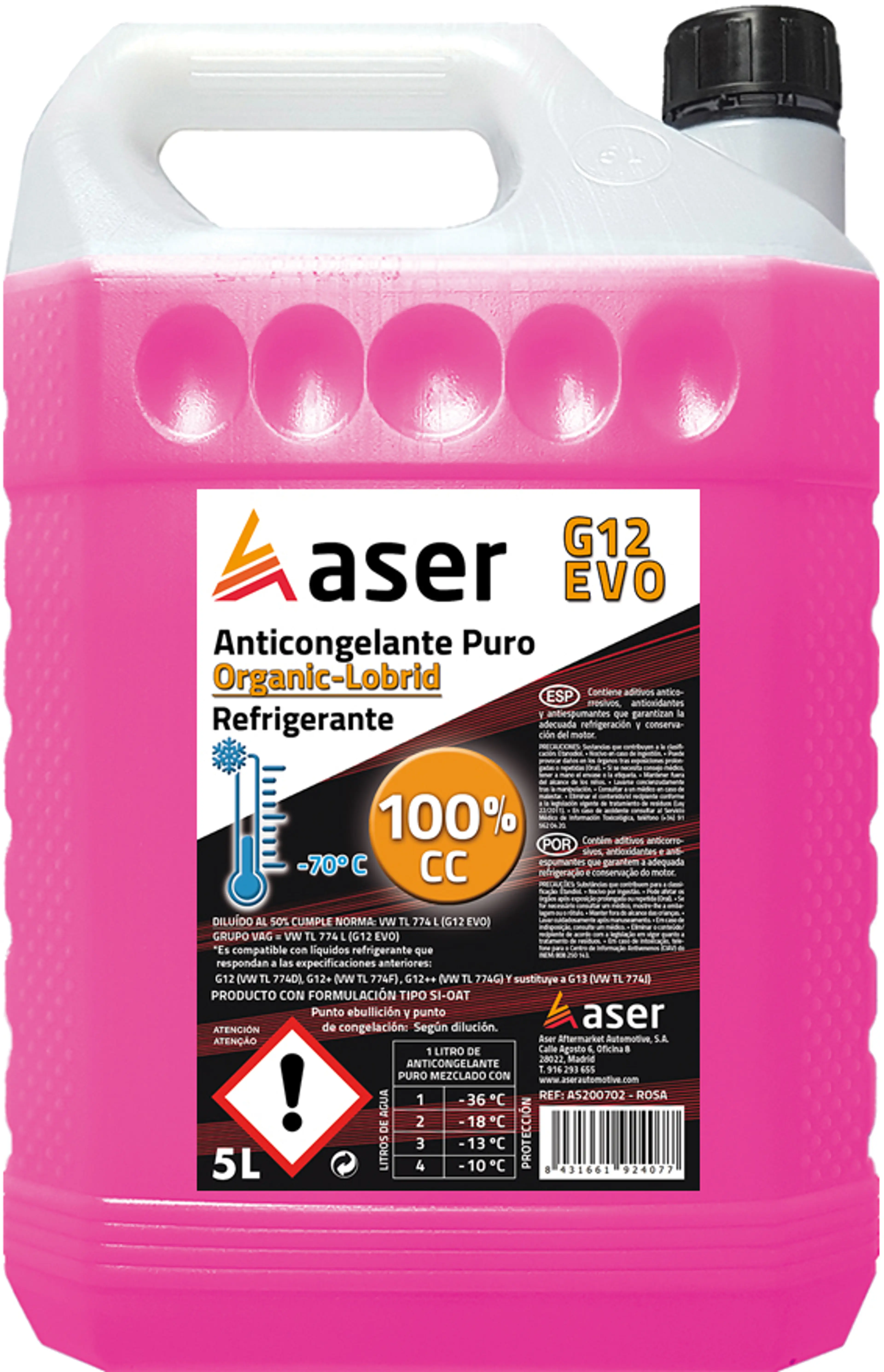 ASER ANTIC. 100% PURO G12 EVO 5L