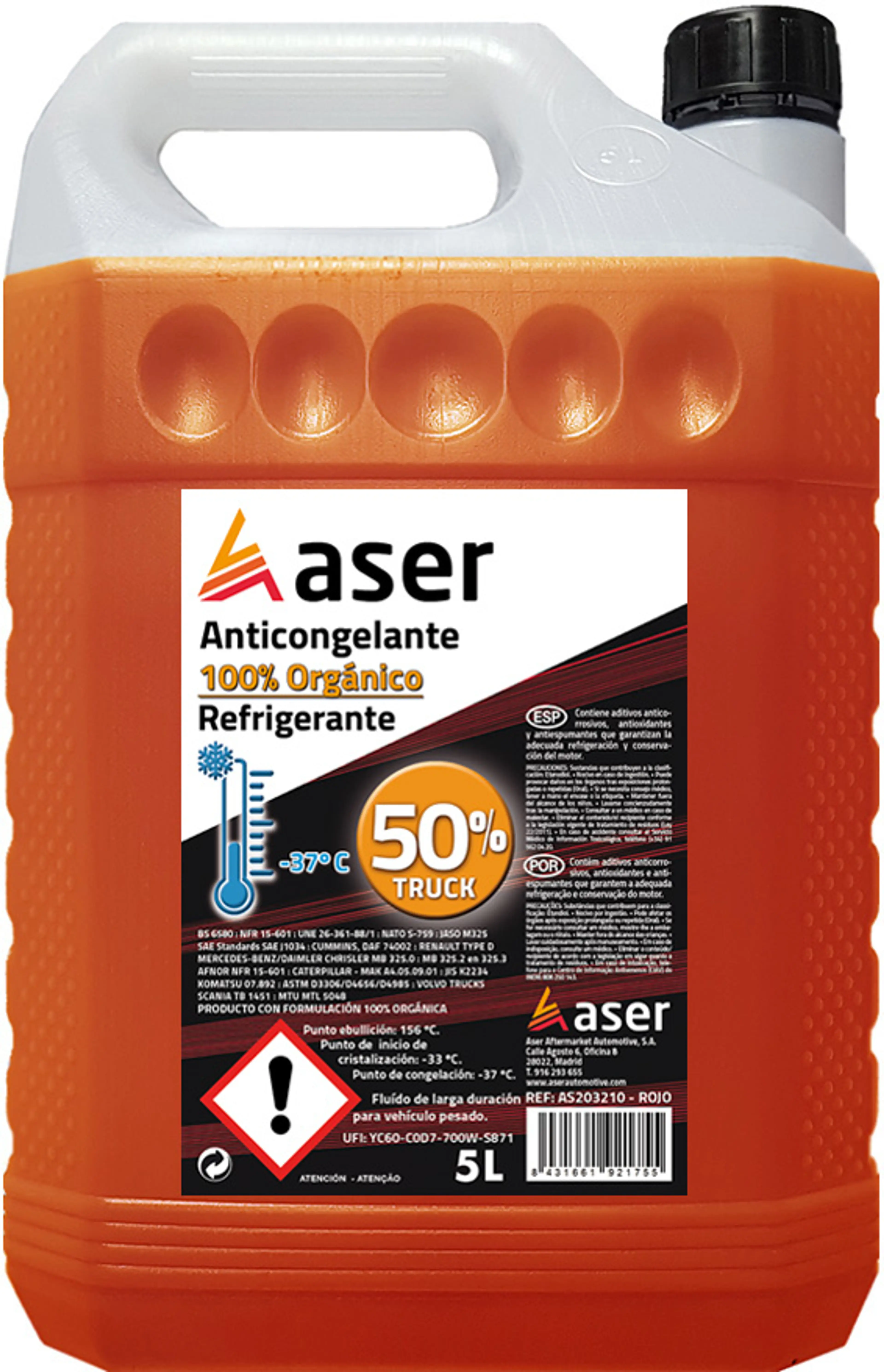 ASER ANTIC. TRUCK 50% ROJ. ORG. 5L