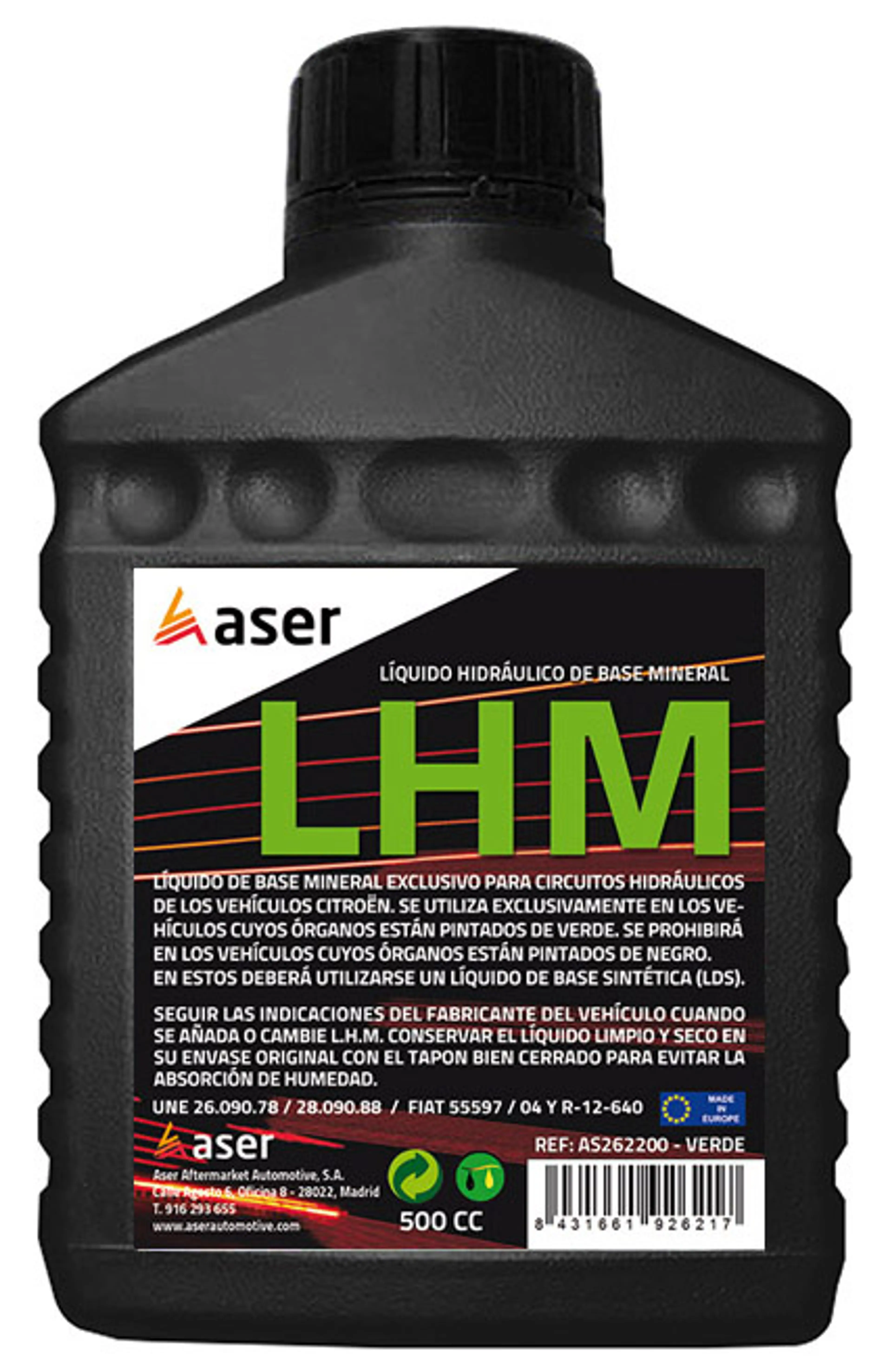 ASER L.H.M. LUB. HID. MINERAL 500CC