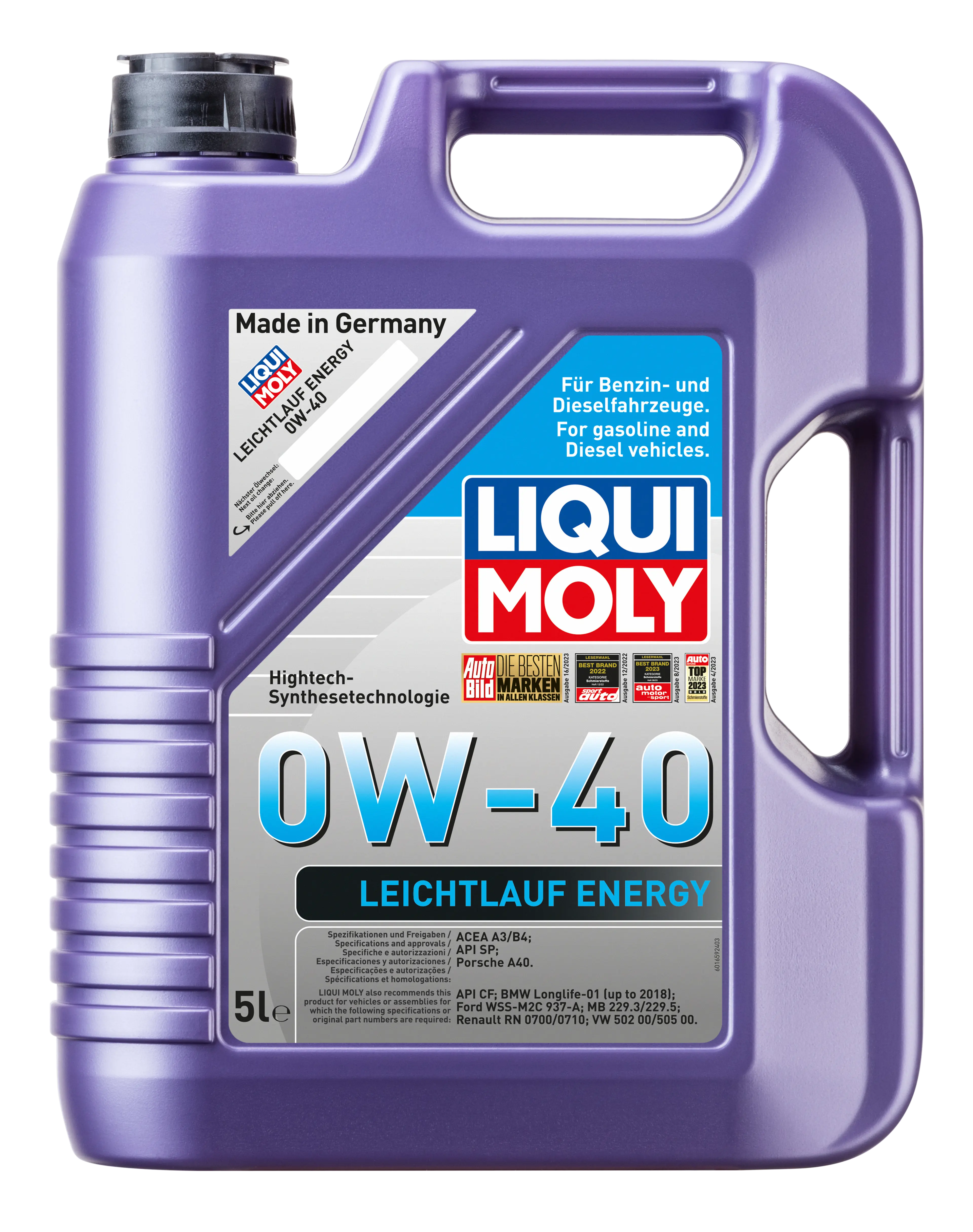 LEICHTLAUF ENERGY 0W-40 5L